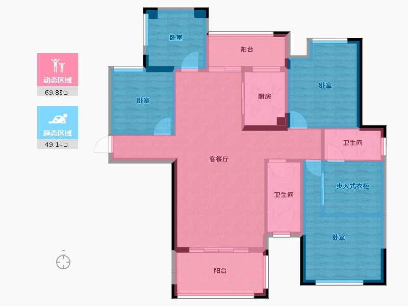 湖南省-衡阳市-长旭•江山壹号-105.83-户型库-动静分区