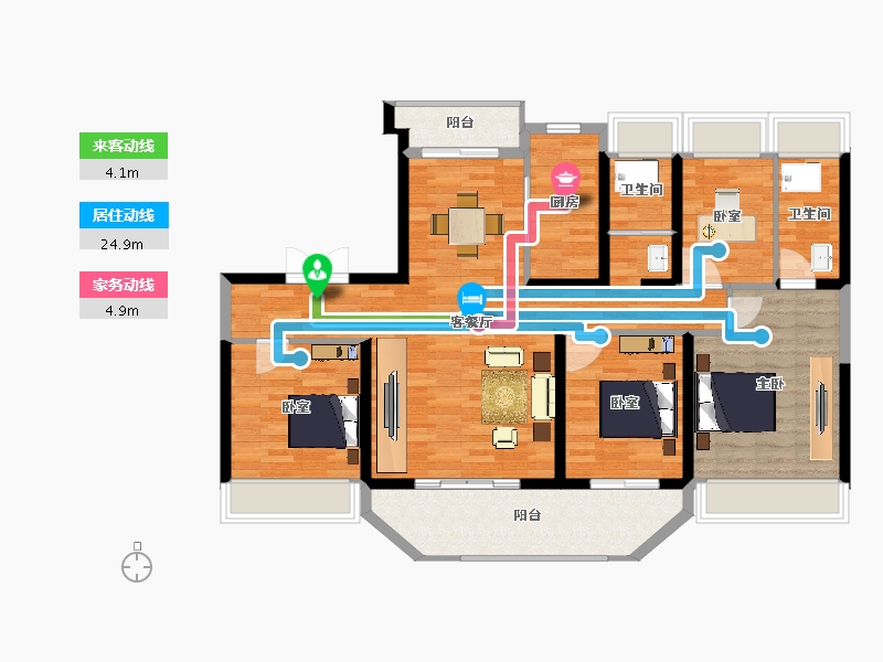 江苏省-宿迁市-碧桂园·翘楚棠-112.00-户型库-动静线