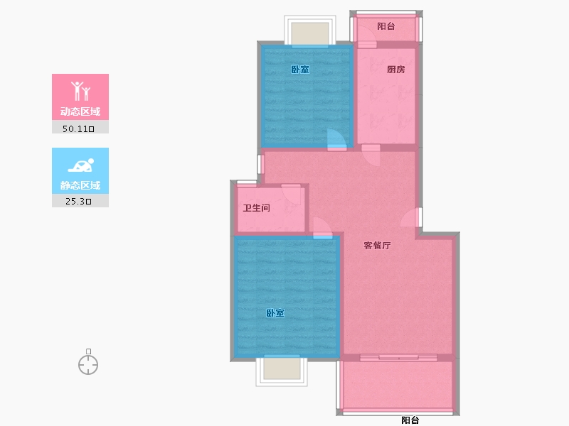 湖南省-岳阳市-鑫科蕙风园-66.51-户型库-动静分区