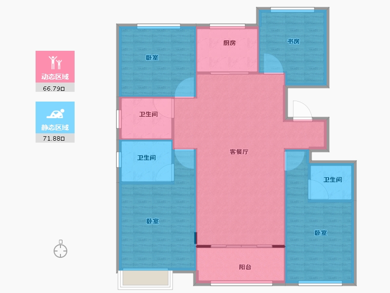 山东省-聊城市-精诚·中央华府-128.01-户型库-动静分区