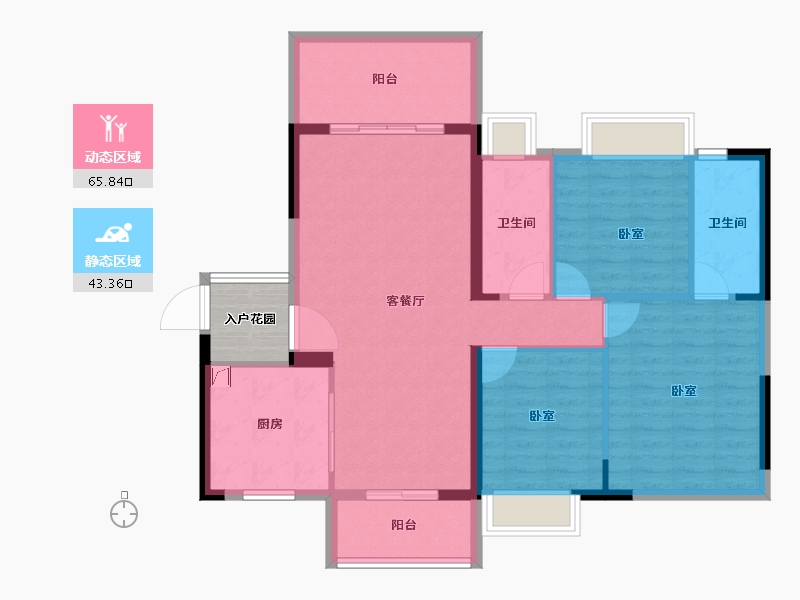 湖南省-衡阳市-银泰红城6~9期-102.23-户型库-动静分区