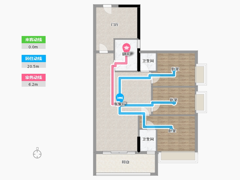 广东省-梅州市-龙腾一品-105.23-户型库-动静线