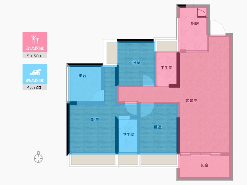 广东省-深圳市-金众麒麟公馆-84.55-户型库-动静分区