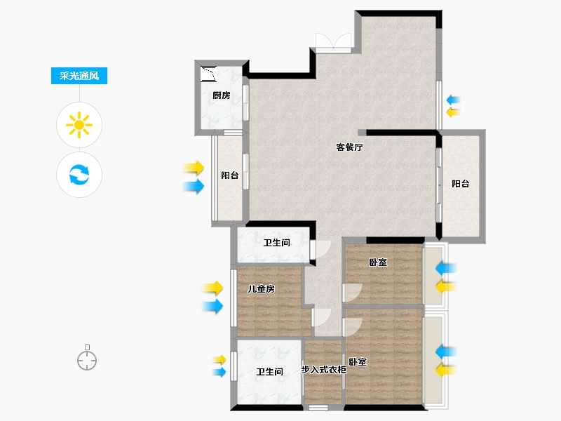 广东省-深圳市-宝能城-128.95-户型库-采光通风