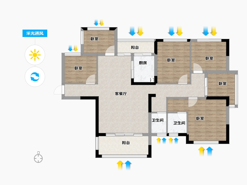 湖南省-衡阳市-长旭•江山壹号-115.09-户型库-采光通风