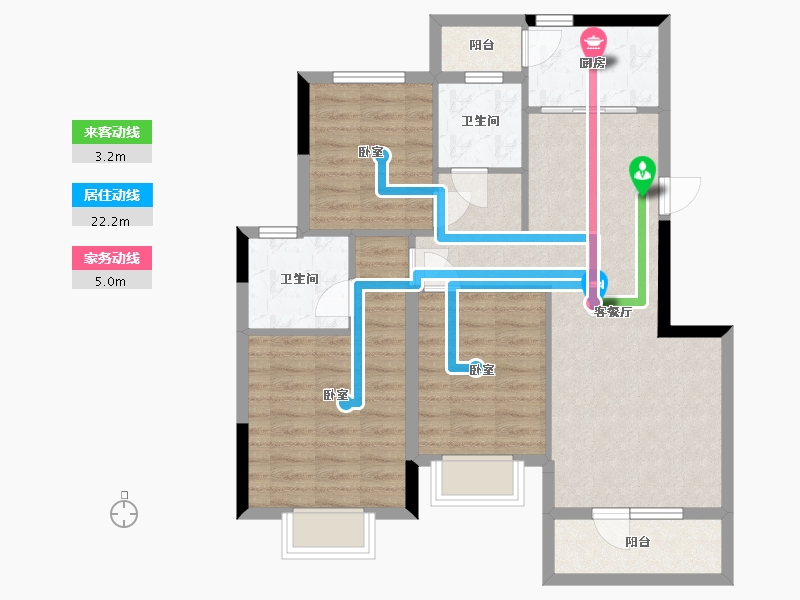 湖北省-武汉市-远洋世界3期悦璟湾-82.00-户型库-动静线