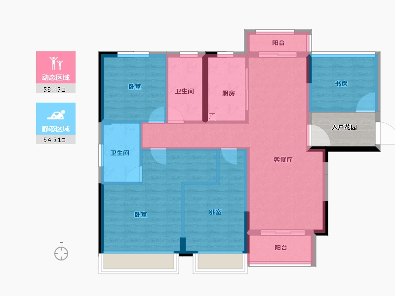 湖南省-常德市-圣特立未来城-101.61-户型库-动静分区