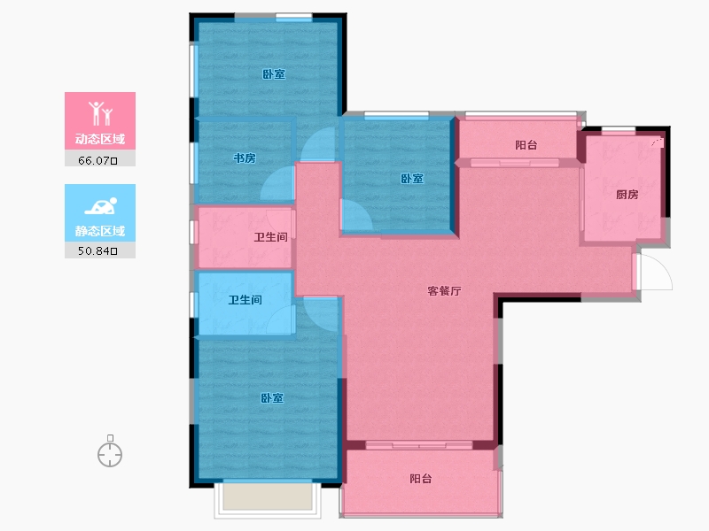 湖南省-怀化市-怀化恒大帝景-105.93-户型库-动静分区