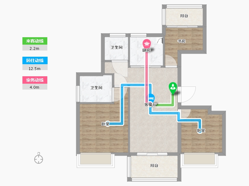 浙江省-嘉兴市-绿嘉兰园-71.69-户型库-动静线