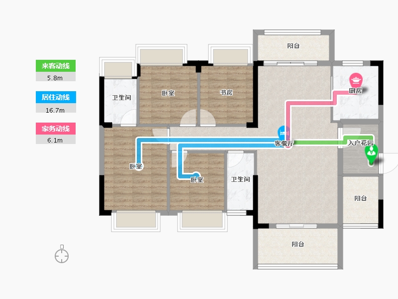 湖南省-衡阳市-银泰红城6~9期-114.00-户型库-动静线