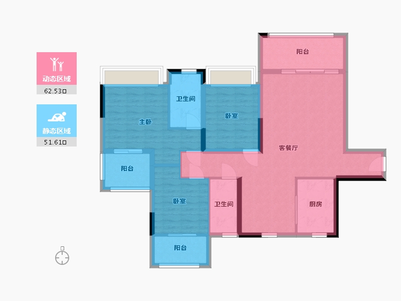 湖南省-衡阳市-博达新桂城-102.16-户型库-动静分区