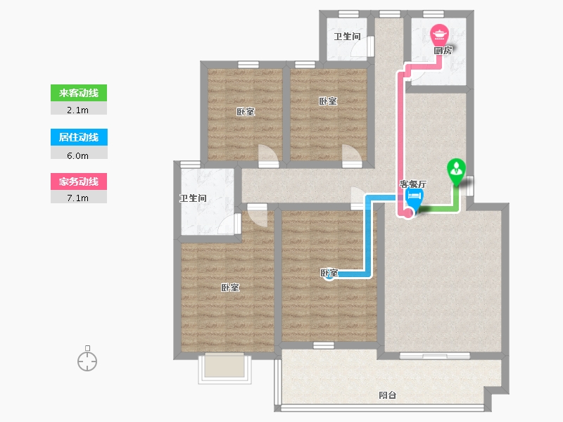 湖南省-岳阳市-鑫科蕙风园-110.89-户型库-动静线