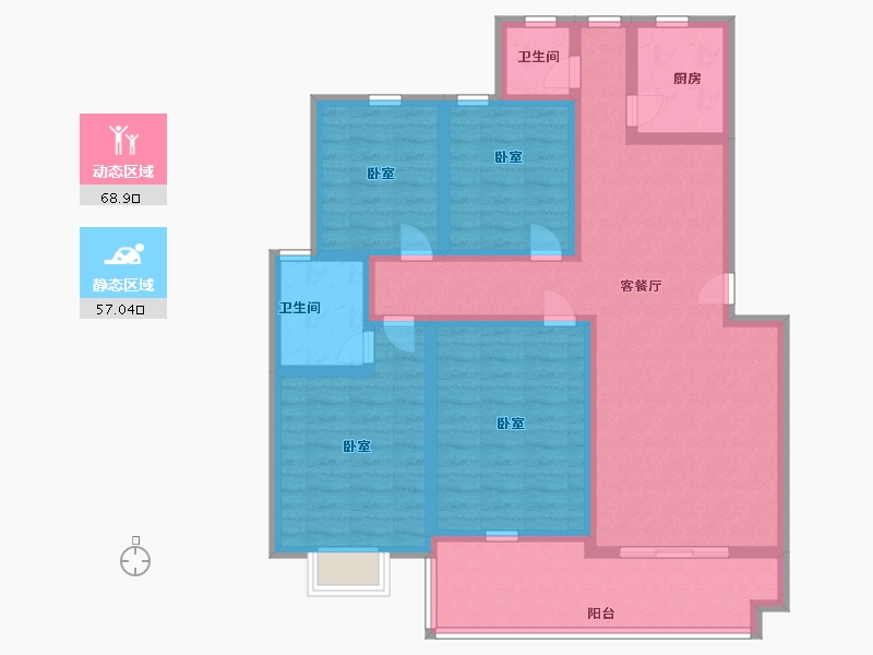 湖南省-岳阳市-鑫科蕙风园-110.89-户型库-动静分区