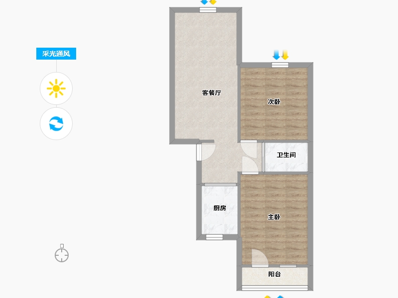 北京-北京市-慧忠里-57.53-户型库-采光通风