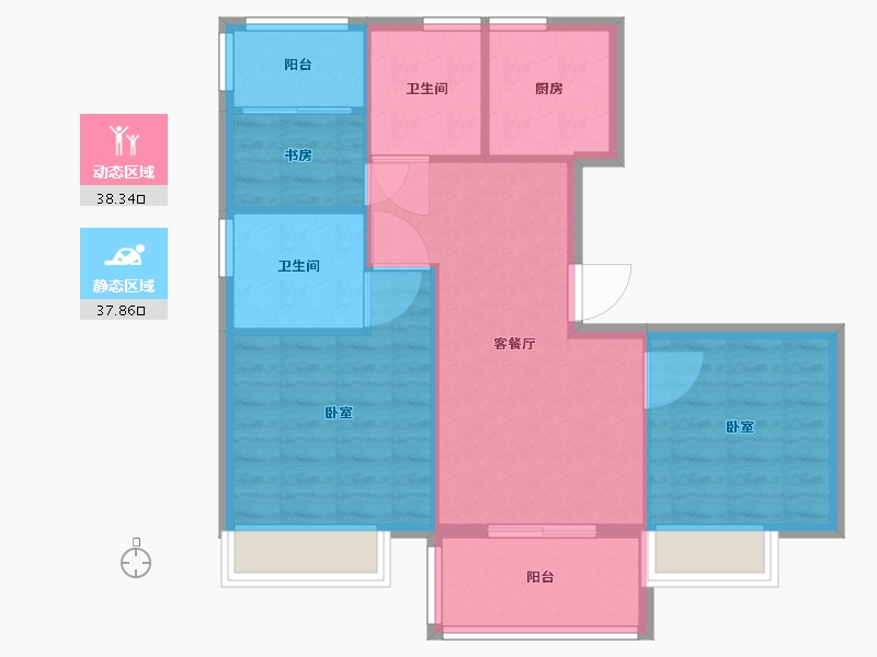 浙江省-嘉兴市-绿嘉兰园-68.56-户型库-动静分区