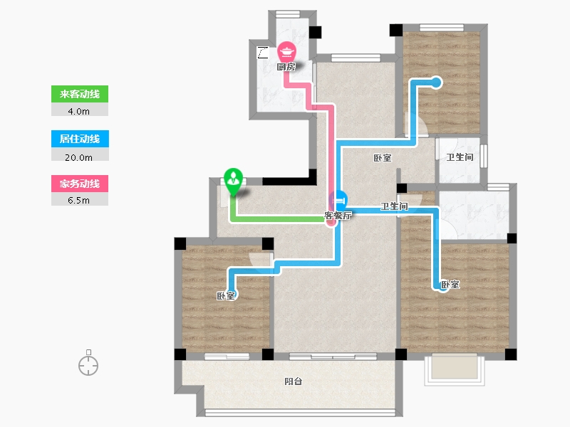 安徽省-宣城市-郎溪今创 香悦荣府-96.00-户型库-动静线