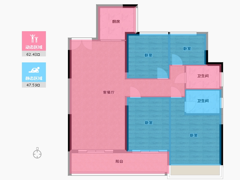 浙江省-温州市-乐清雍华园-99.99-户型库-动静分区