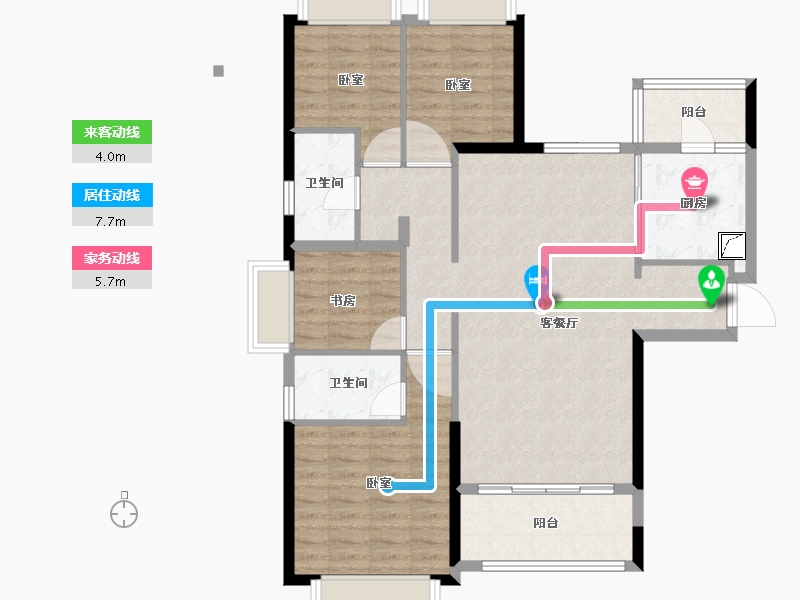 湖南省-常德市-恒大御龙天峰-101.64-户型库-动静线