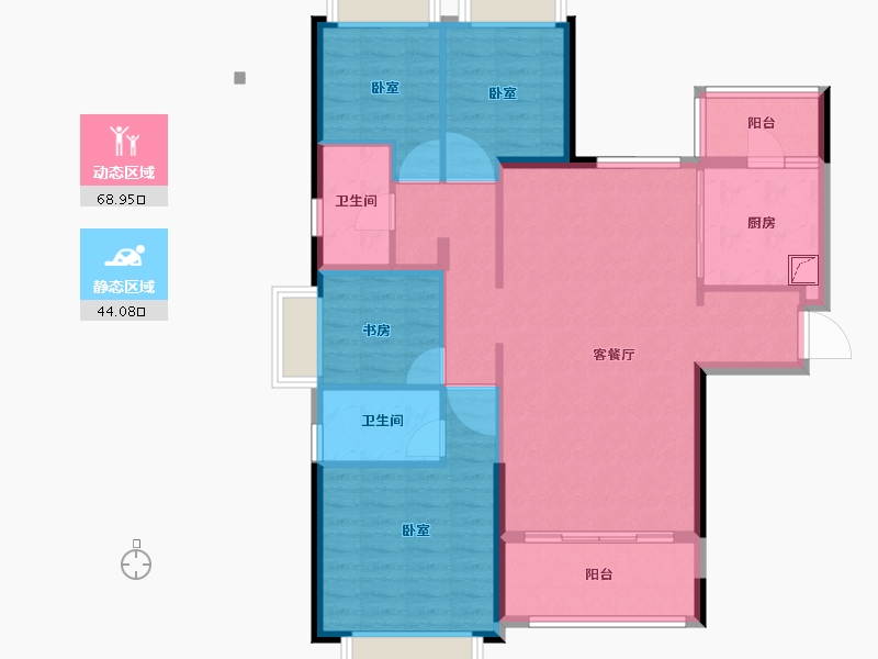 湖南省-常德市-恒大御龙天峰-101.64-户型库-动静分区