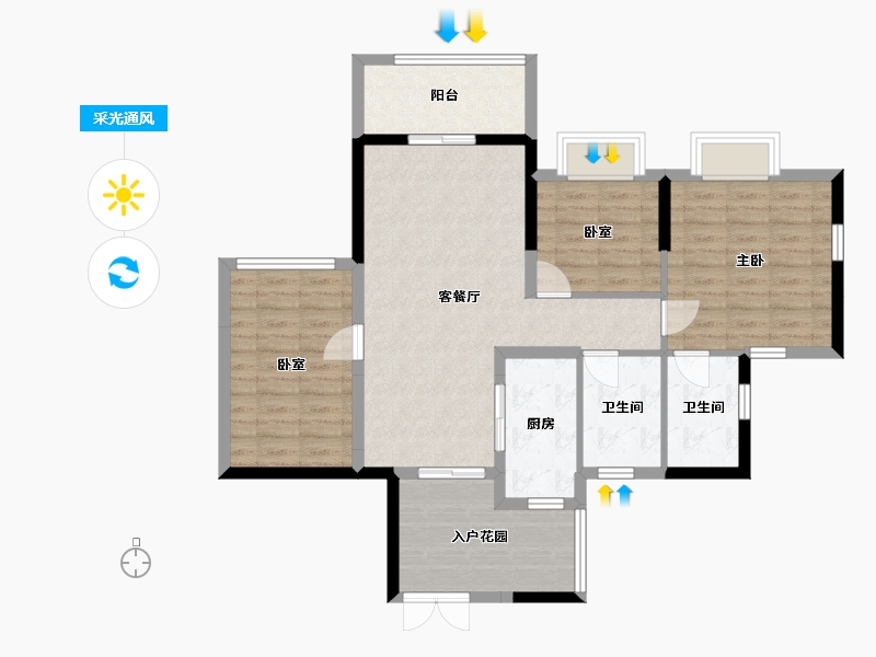 广西壮族自治区-玉林市-中建伴山壹号-91.79-户型库-采光通风