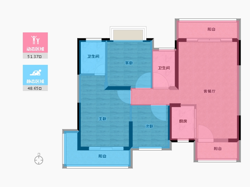 湖南省-常德市-星语林·创客大街-89.25-户型库-动静分区