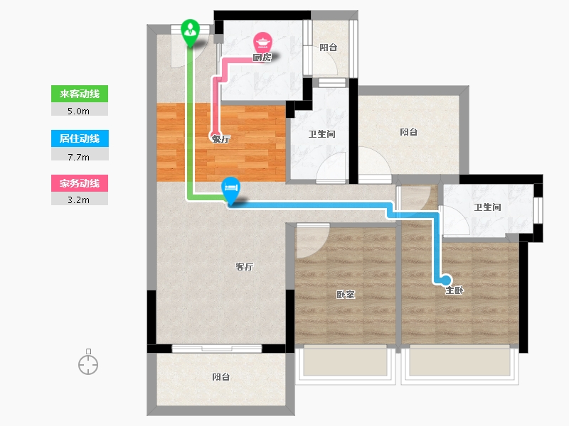 广东省-惠州市-龙光玖榕府-72.27-户型库-动静线