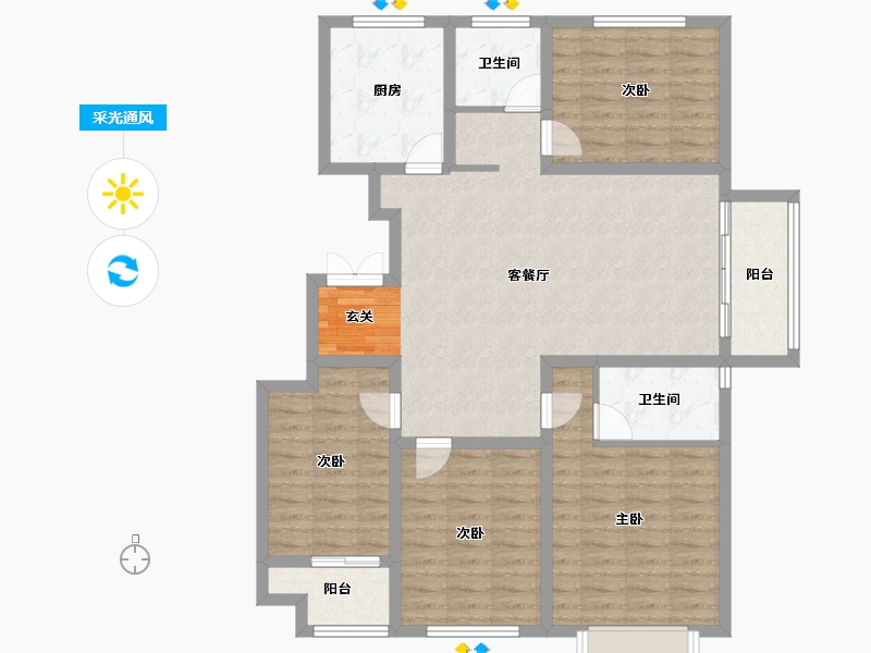 山东省-泰安市-鲁投尚府-112.03-户型库-采光通风