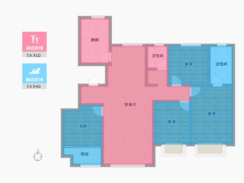 山东省-淄博市-东岳熙园-105.73-户型库-动静分区