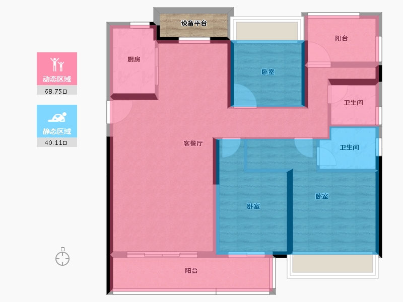 湖南省-衡阳市-中梁·壹号院-99.65-户型库-动静分区