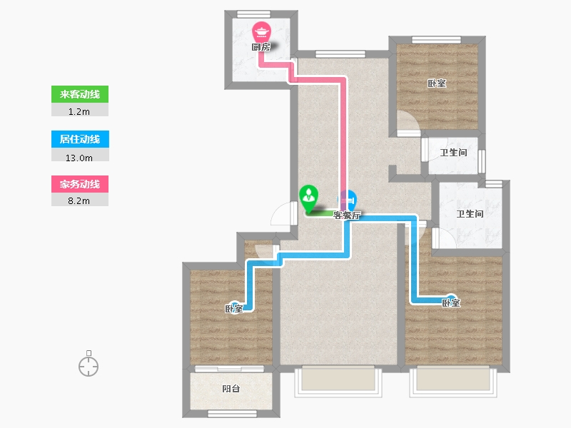 山东省-淄博市-东岳熙园-85.65-户型库-动静线