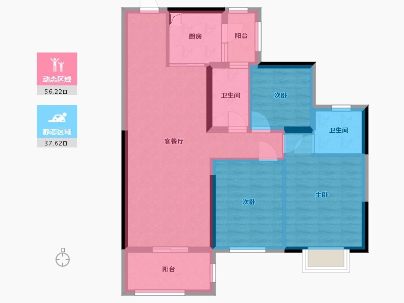 湖南省-长沙市-保利大都汇-83.41-户型库-动静分区