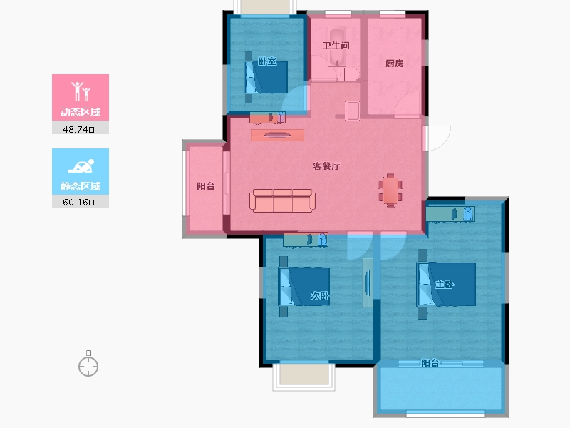 江苏省-宿迁市-格林上郡御苑-98.00-户型库-动静分区