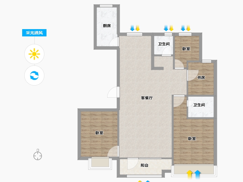 山东省-聊城市-大唐郡-102.44-户型库-采光通风