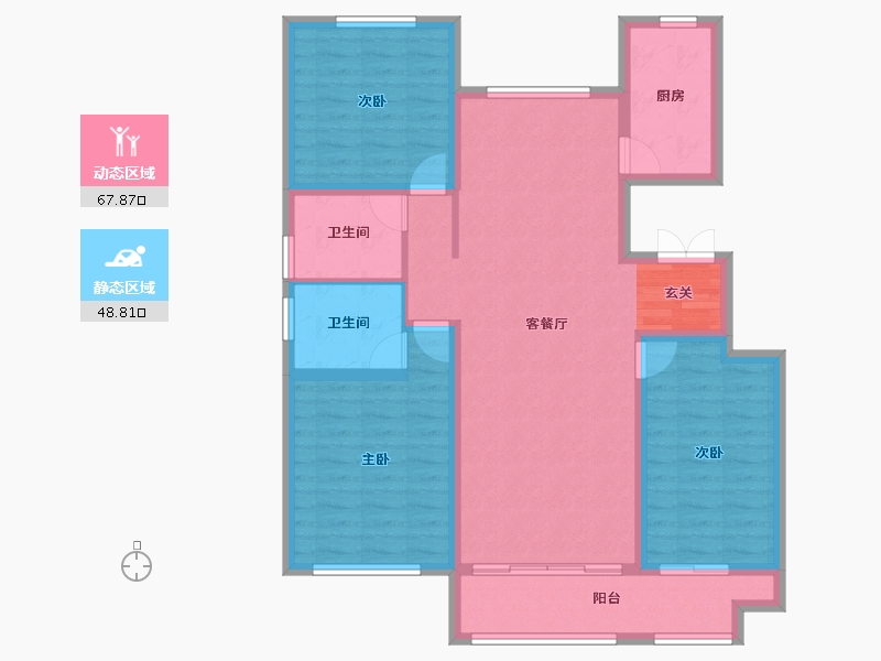 山东省-泰安市-鲁投尚府-104.69-户型库-动静分区