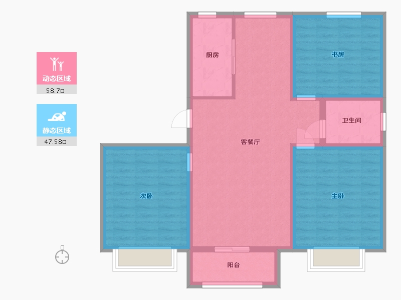 山东省-青岛市-府新苑-95.59-户型库-动静分区