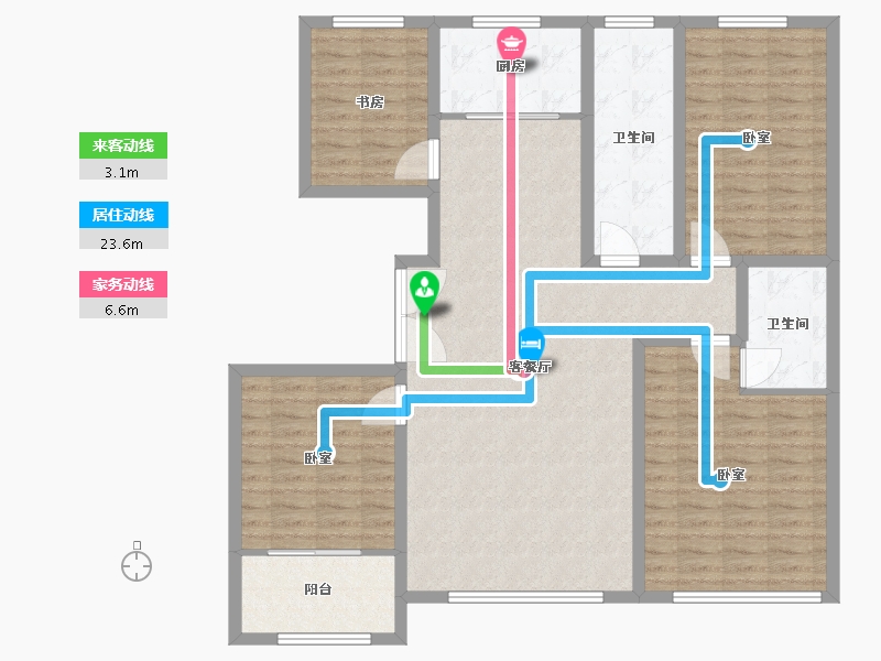 山东省-潍坊市-紫金园天骄御园-123.76-户型库-动静线