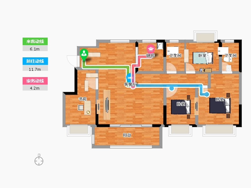 江苏省-宿迁市-都会之光-114.00-户型库-动静线