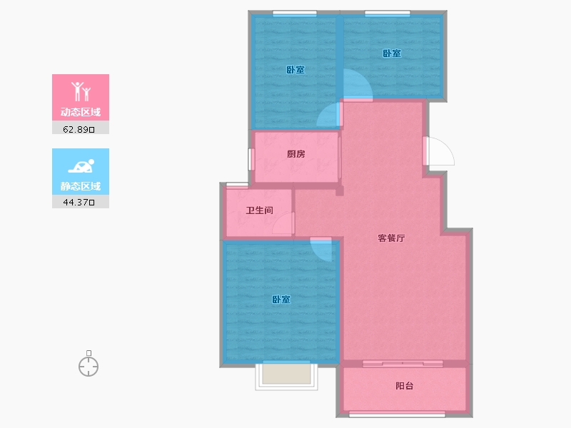 山东省-淄博市-美力理想城-97.00-户型库-动静分区