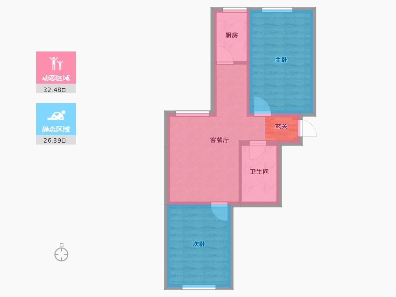 吉林省-长春市-新发北湖花园-51.74-户型库-动静分区