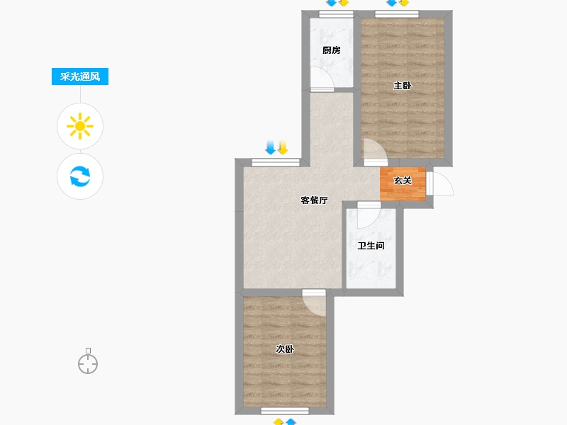 吉林省-长春市-新发北湖花园-51.74-户型库-采光通风