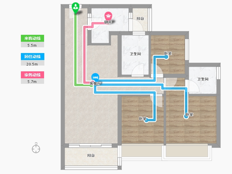 广东省-佛山市-金辉优步大道-71.05-户型库-动静线