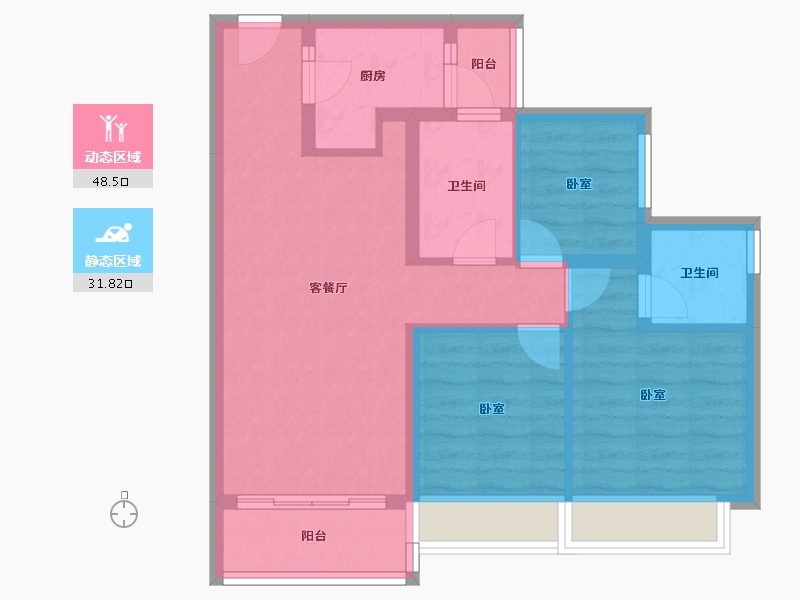 广东省-佛山市-金辉优步大道-71.05-户型库-动静分区