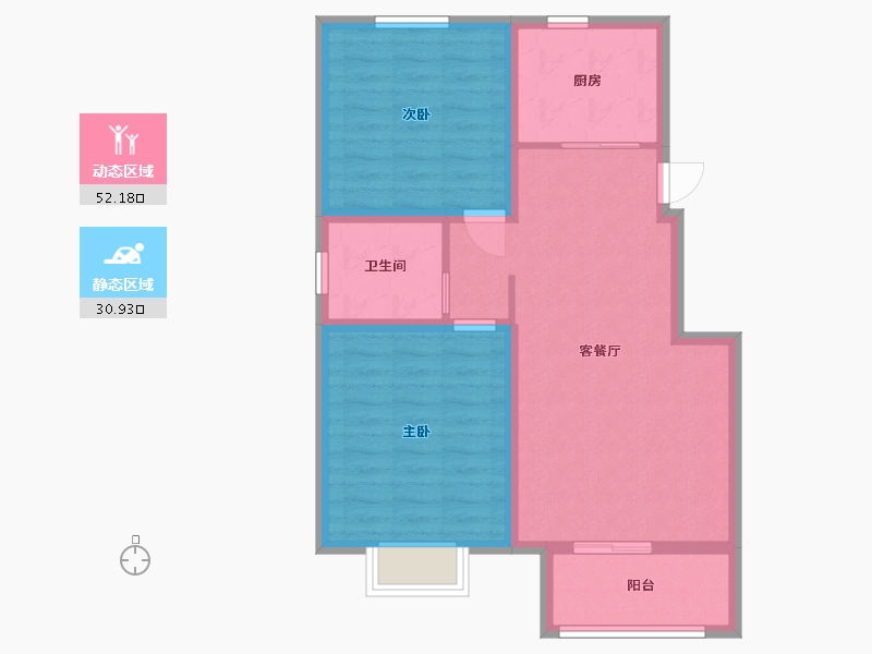 山东省-青岛市-府新苑-74.40-户型库-动静分区