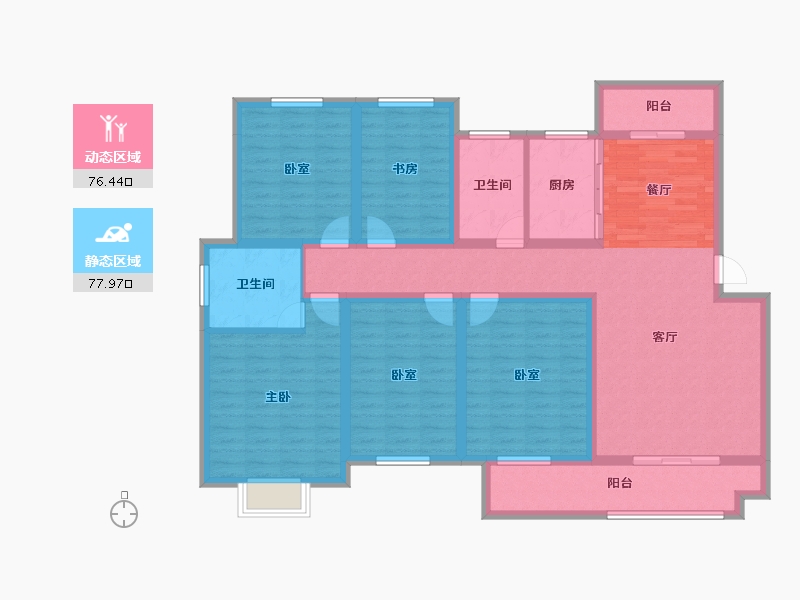 湖南省-衡阳市-金星·湘江雅院-137.54-户型库-动静分区