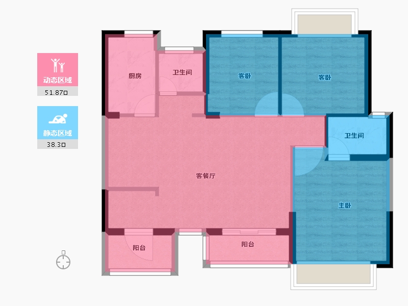 湖南省-常德市-星语林·创客大街-80.90-户型库-动静分区