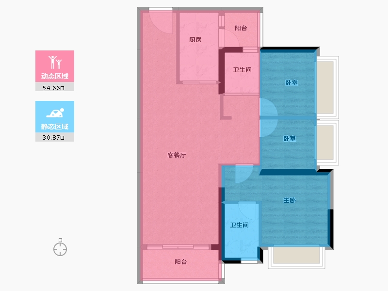 广东省-佛山市-高明碧桂园峰会-76.52-户型库-动静分区