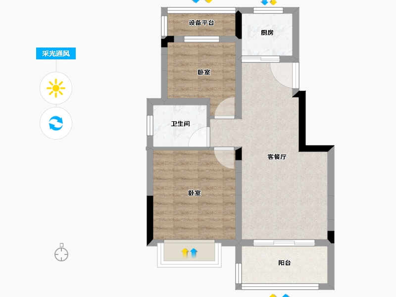 湖南省-岳阳市-金江学府-54.53-户型库-采光通风