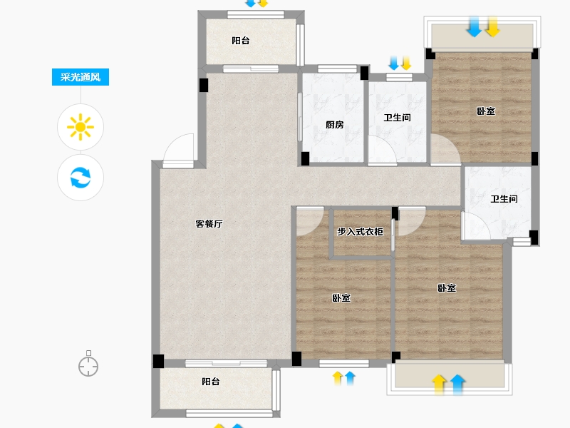 湖南省-衡阳市-衡阳罗马都市-98.94-户型库-采光通风