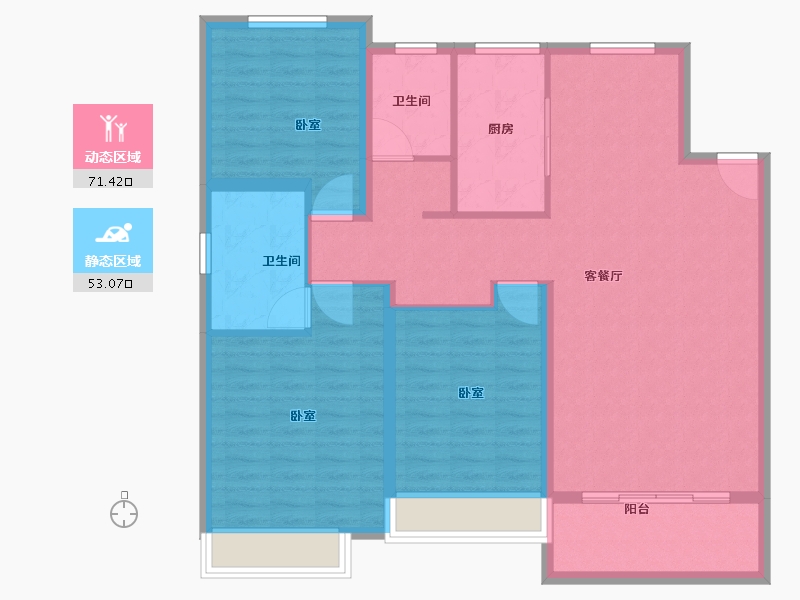 山东省-淄博市-金科集美嘉悦-113.00-户型库-动静分区