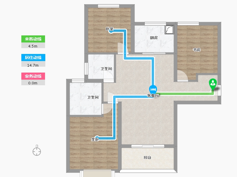 河北省-石家庄市-赫石府-88.34-户型库-动静线